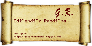 Gáspár Ramóna névjegykártya
